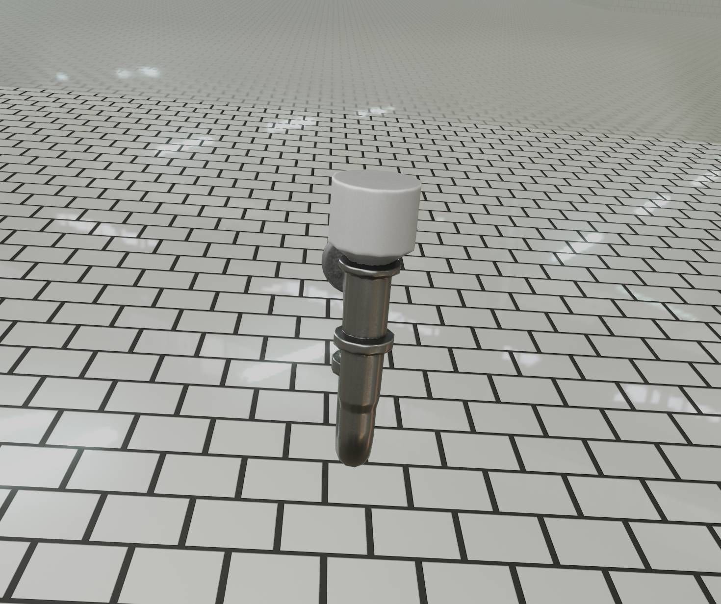 Metal Sink Siphon Low-poly 3D model_68