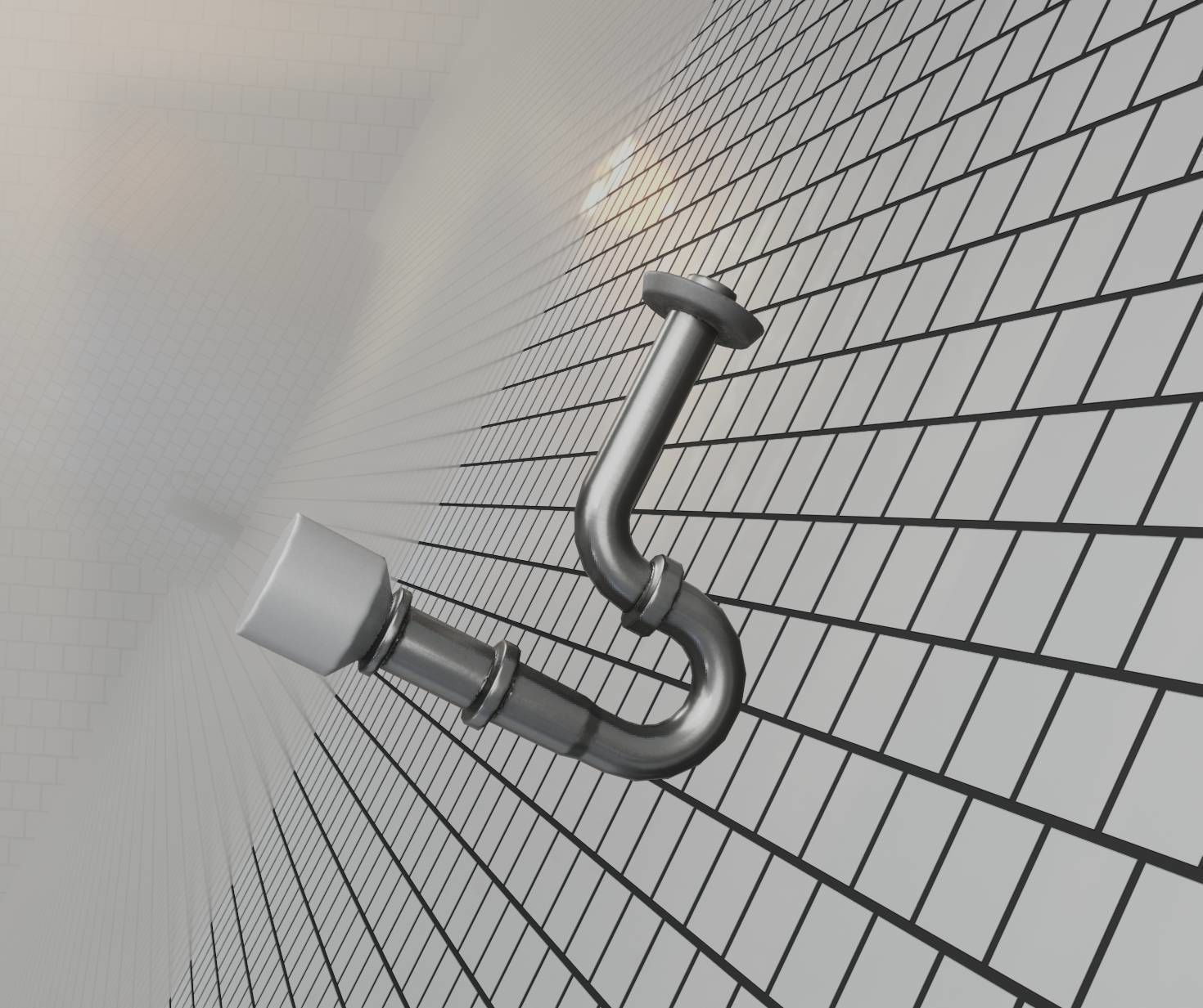 Metal Sink Siphon Low-poly 3D model_97