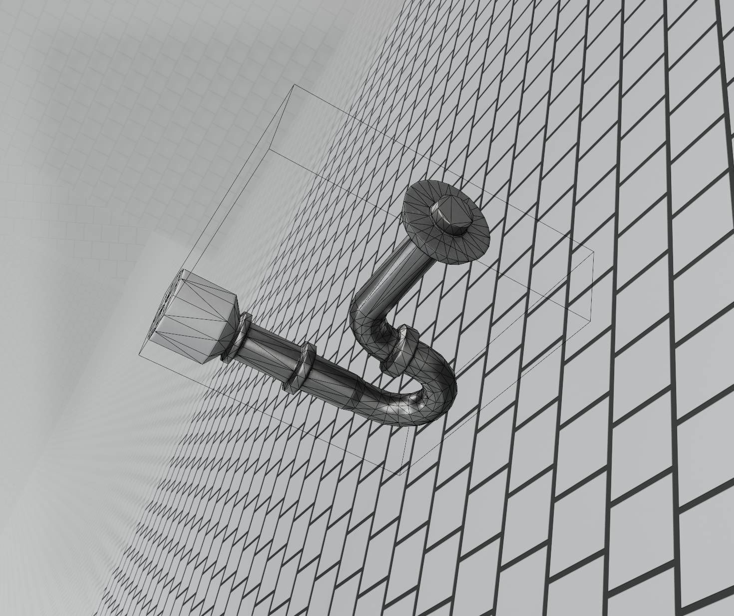 Metal Sink Siphon Low-poly 3D model_96