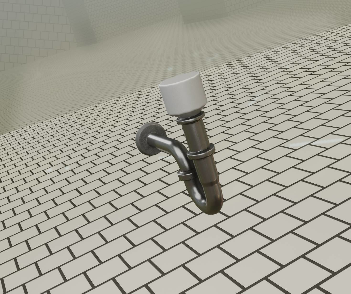 Metal Sink Siphon Low-poly 3D model_18