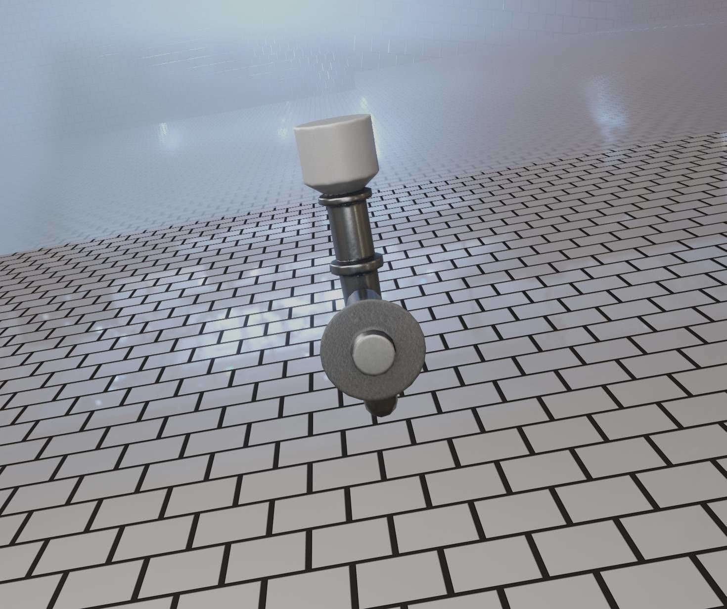 Metal Sink Siphon Low-poly 3D model_33