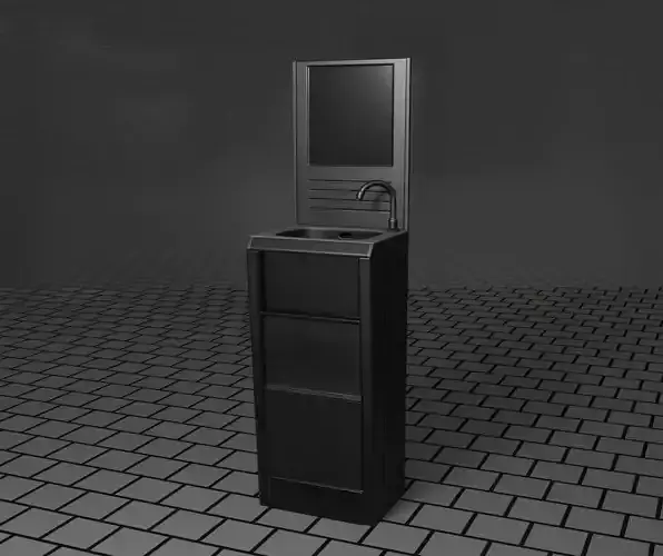 Public Metal Sink - 42 - with Mirror