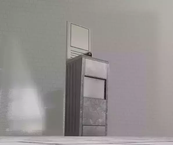 Public Metal Sink - 41 - with Mirror