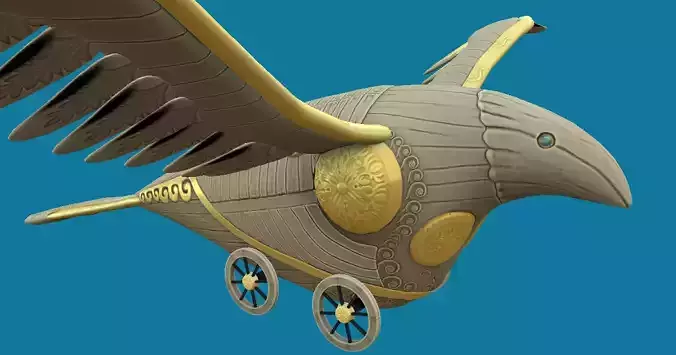 Steampunk Bird Plane Hand-Painted