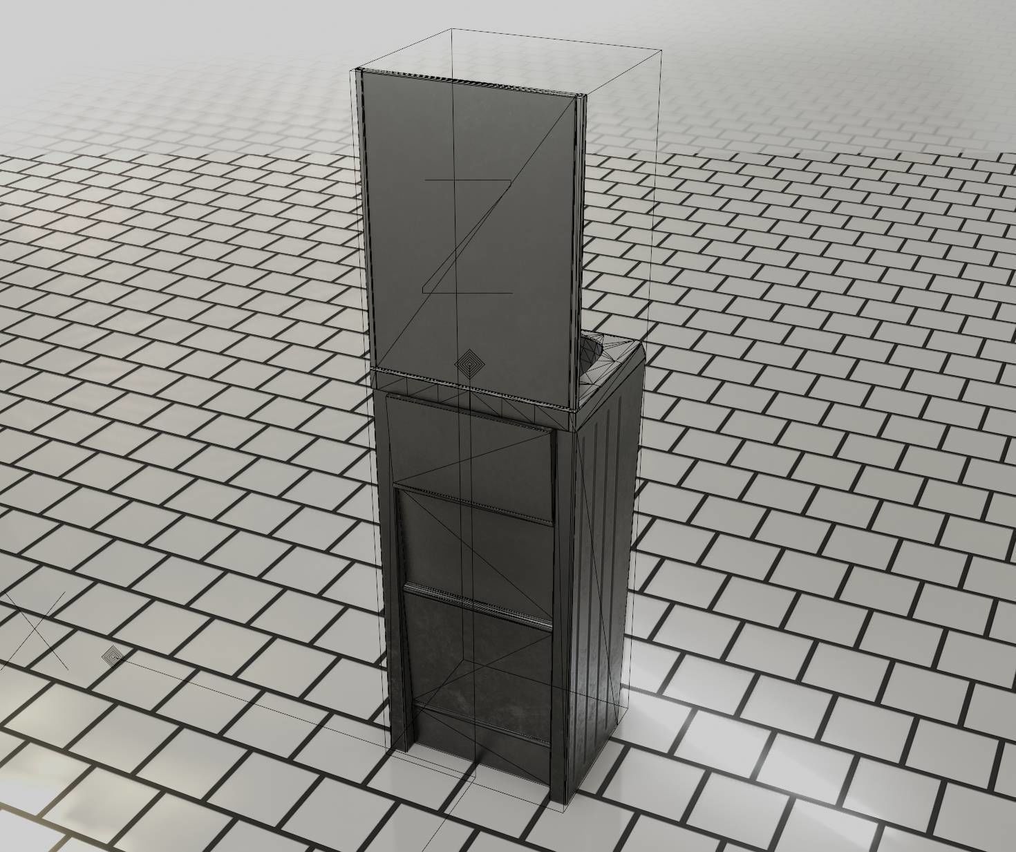 Public Futuristic Sink - 38 - with Mirror Low-poly 3D model_57