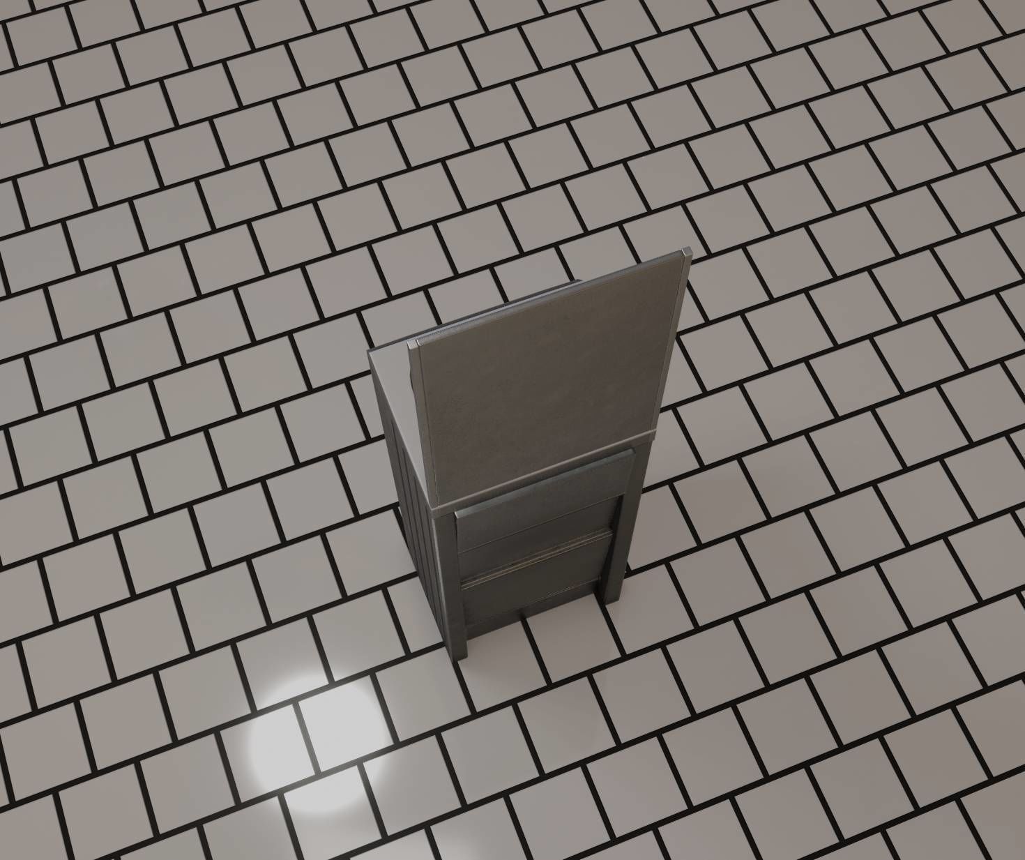 Public Futuristic Sink - 38 - with Mirror Low-poly 3D model_80