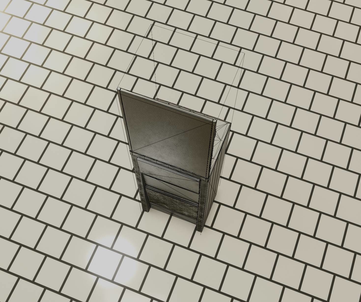 Public Futuristic Sink - 38 - with Mirror Low-poly 3D model_48