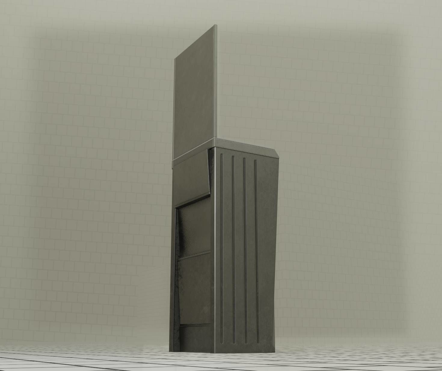 Public Futuristic Sink - 38 - with Mirror Low-poly 3D model_18