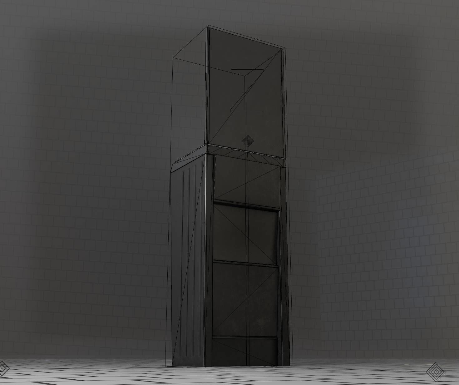 Public Futuristic Sink - 38 - with Mirror Low-poly 3D model_40