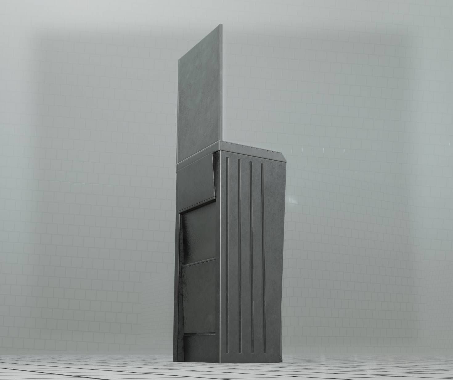 Public Futuristic Sink - 38 - with Mirror Low-poly 3D model_77