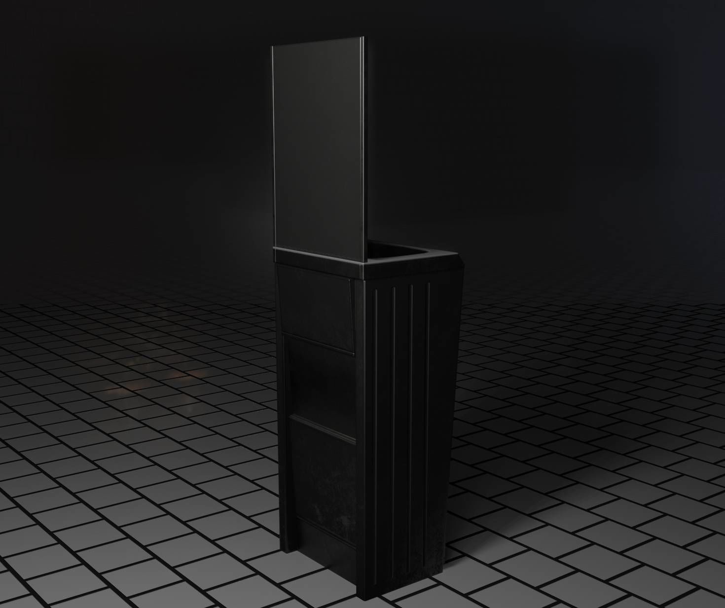 Public Futuristic Sink - 38 - with Mirror Low-poly 3D model_38