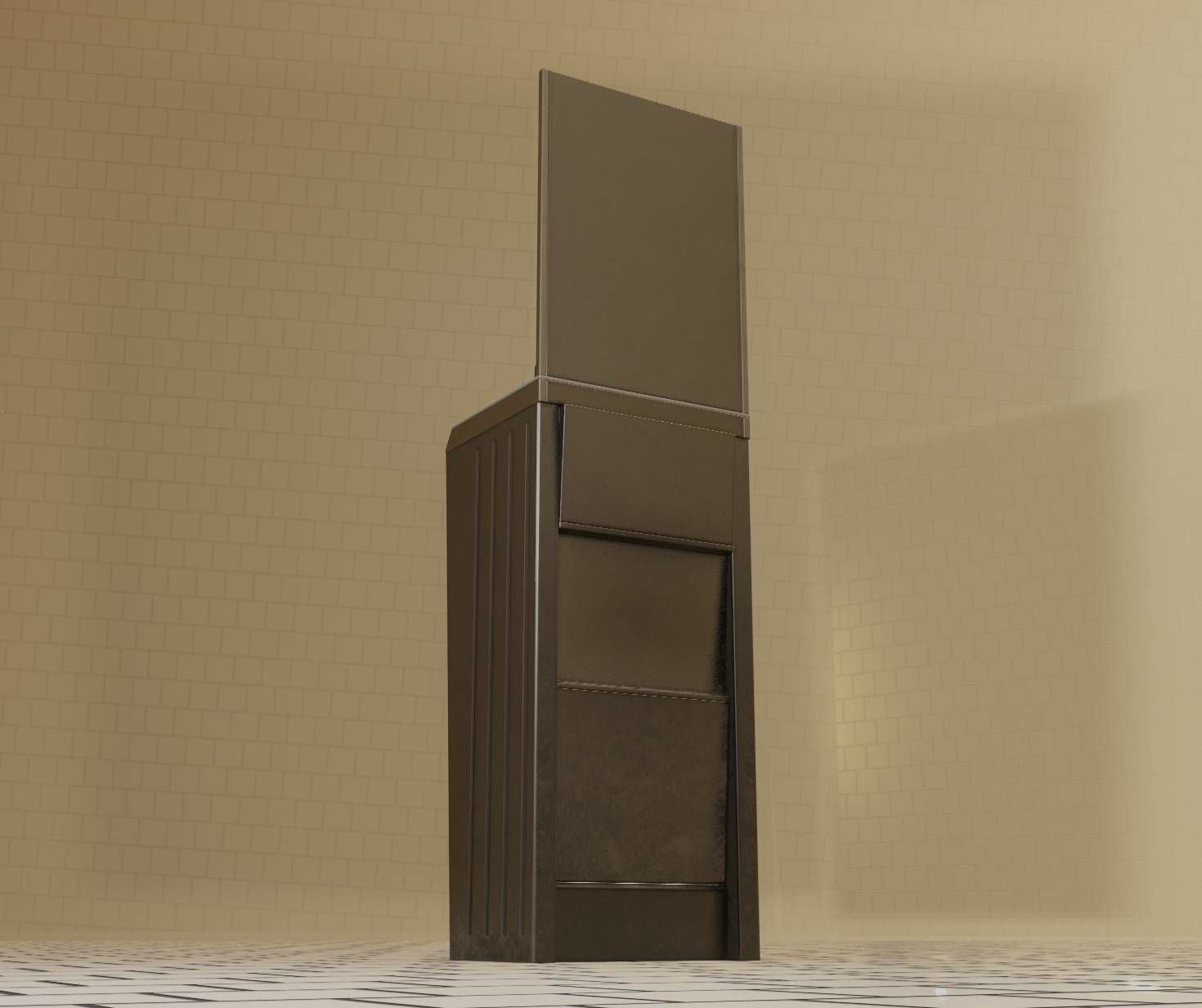 Public Futuristic Sink - 38 - with Mirror Low-poly 3D model_71