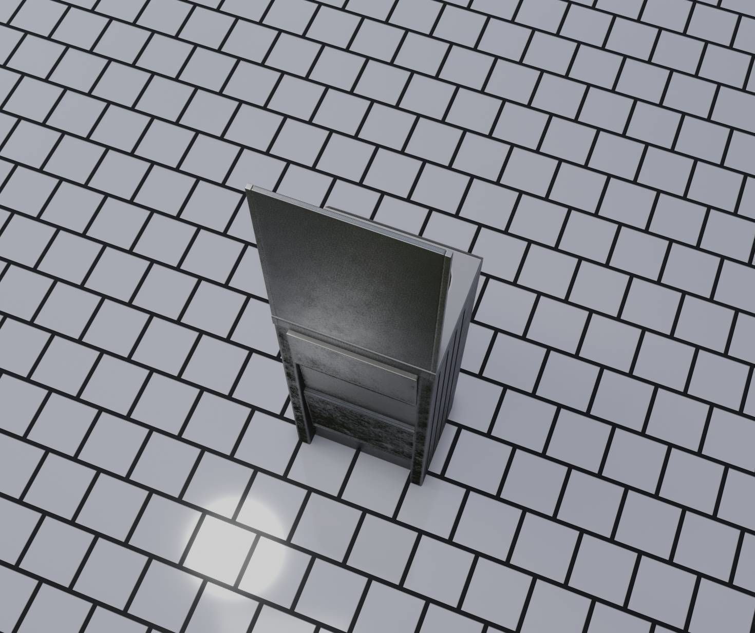 Public Futuristic Sink - 38 - with Mirror Low-poly 3D model_20