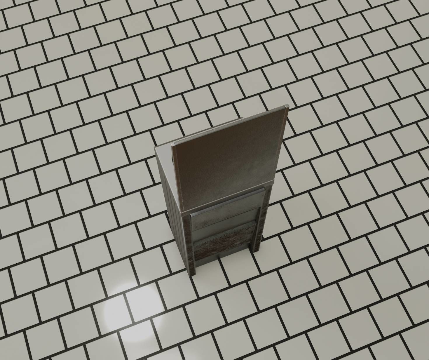 Public Futuristic Sink - 38 - with Mirror Low-poly 3D model_49
