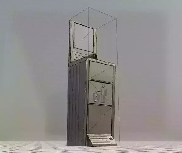 Public Metal Sink - 36 - with Mirror and Waste-Bin