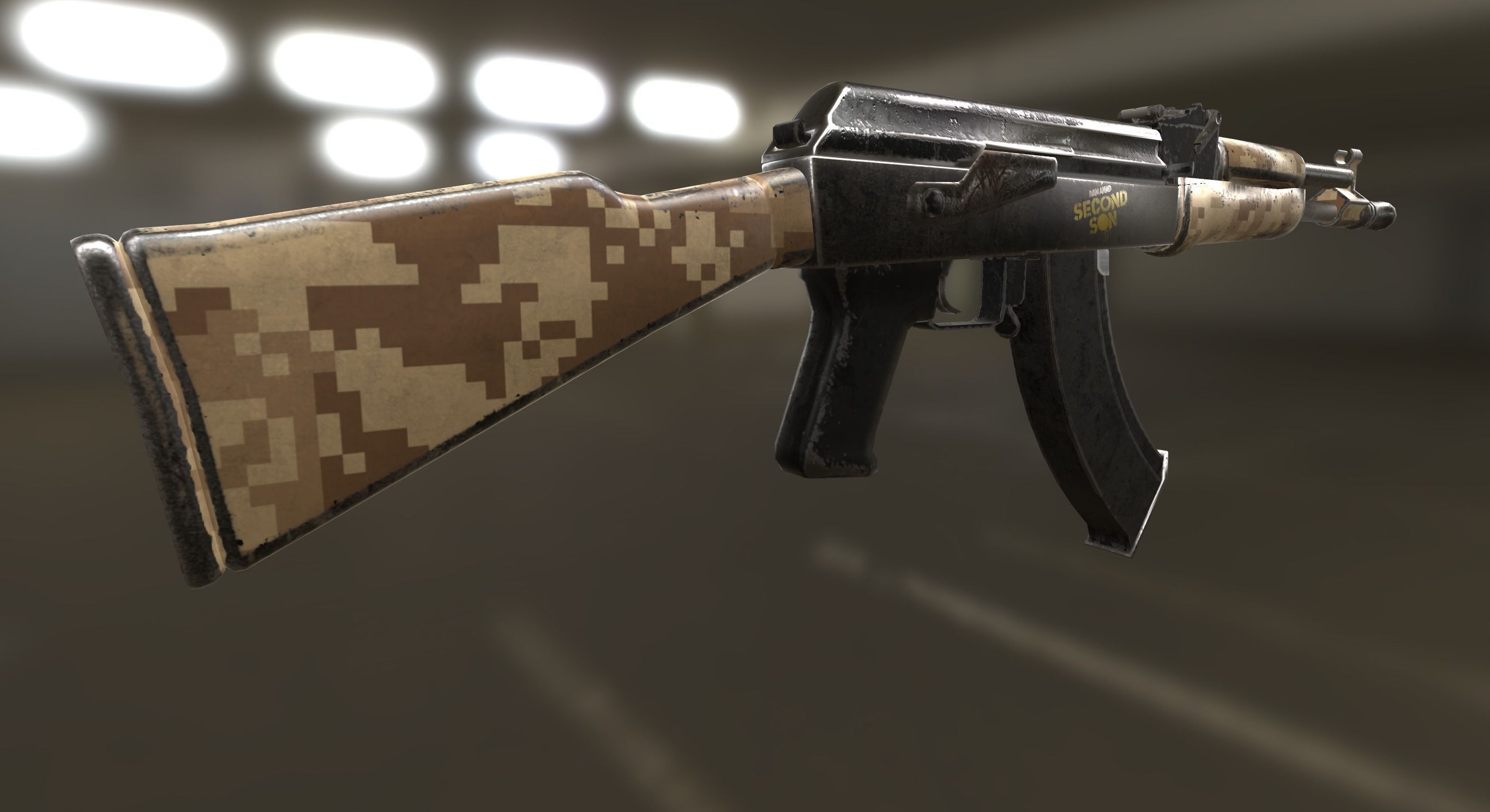 -AK47 ak - rifle in camouflage Free low-poly 3D model