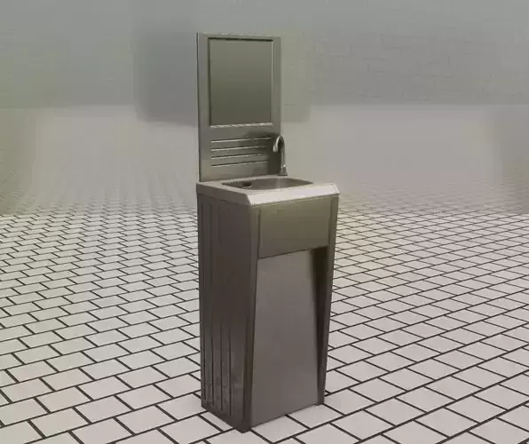 Public Metal Sink - 33 - with Mirror