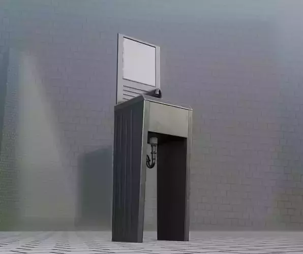 Public Metal Sink - 32 - with Mirror