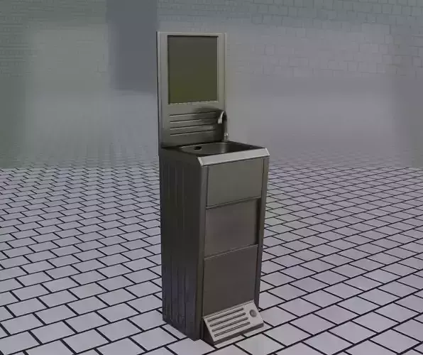 Public Metal Sink - 28 - with Mirror