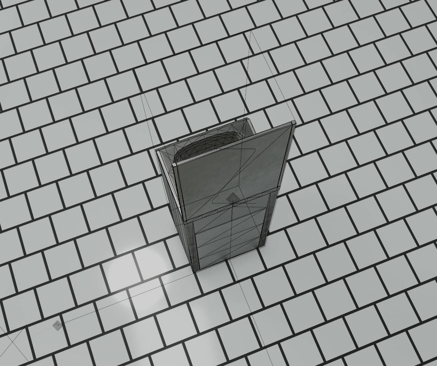 Public Metal Sink - 25 - with Mirror and Trashcan Low-poly 3D model_47