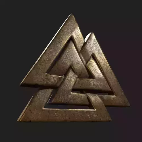 Valknut Plaque Low-poly 3D model