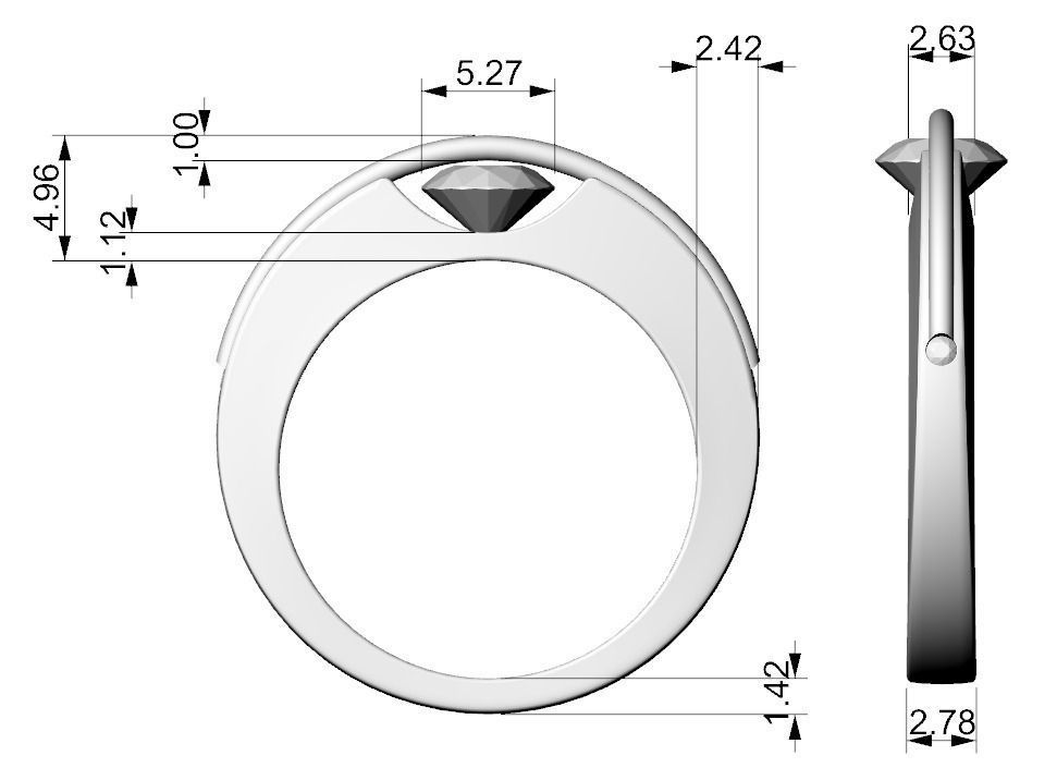 Spinning stone ring 3D print model_3