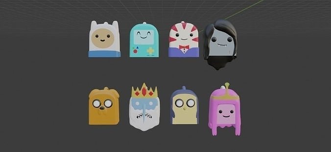 Adventure time Key holder key chain 8 models 3D print model
