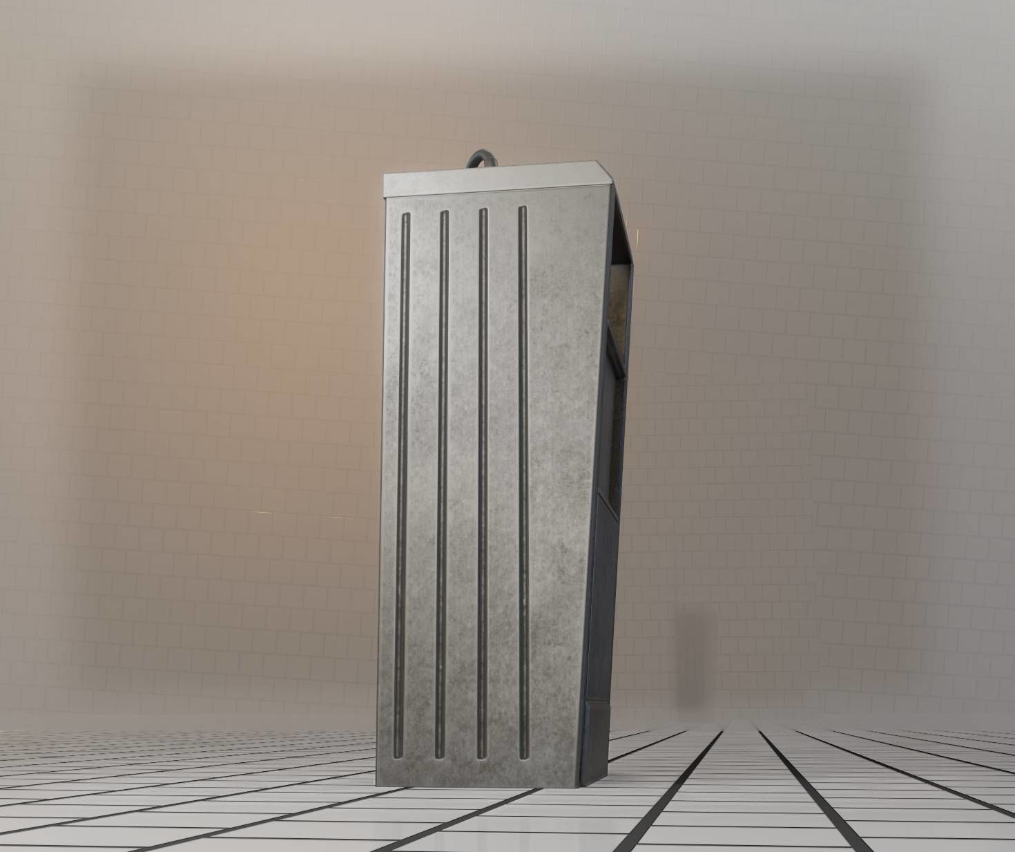 Public Metal Sink - 19 - Simple Compact Low-poly 3D model_85