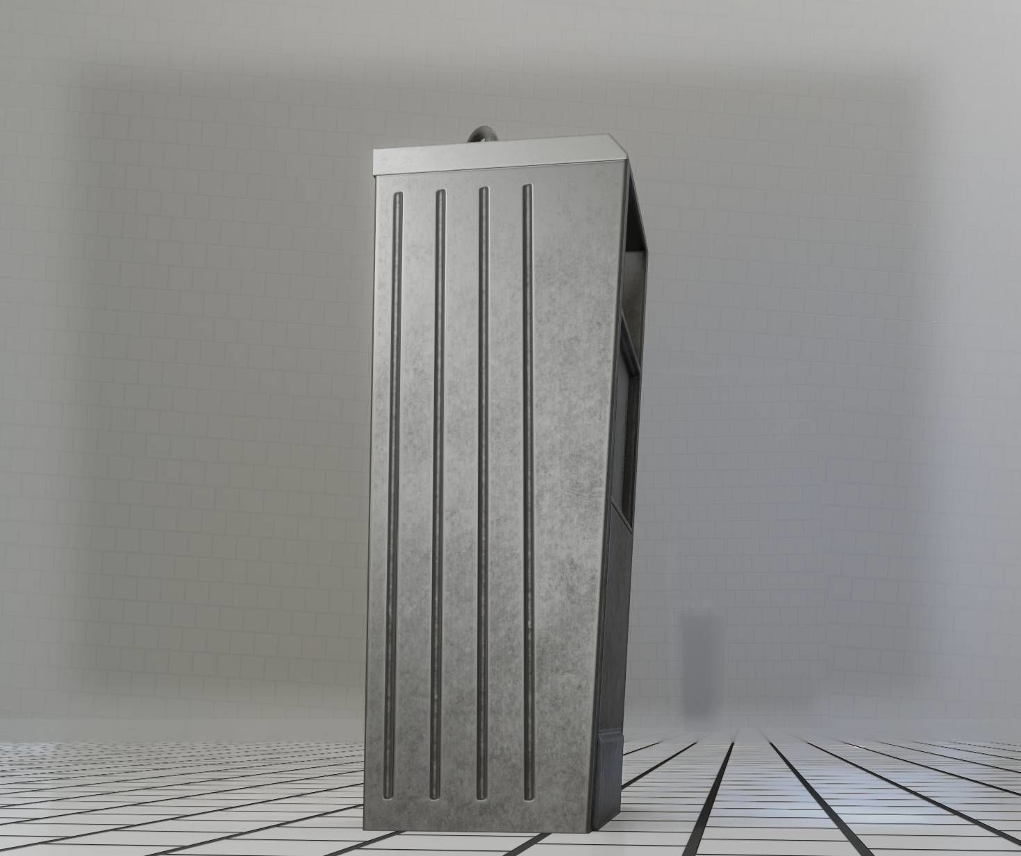 Public Metal Sink - 19 - Simple Compact Low-poly 3D model_23