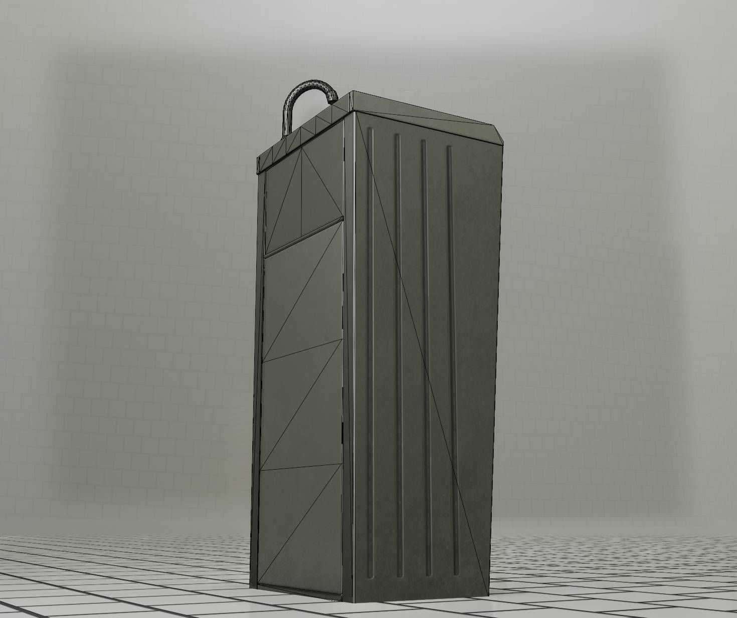 Public Metal Sink - 19 - Simple Compact Low-poly 3D model_24