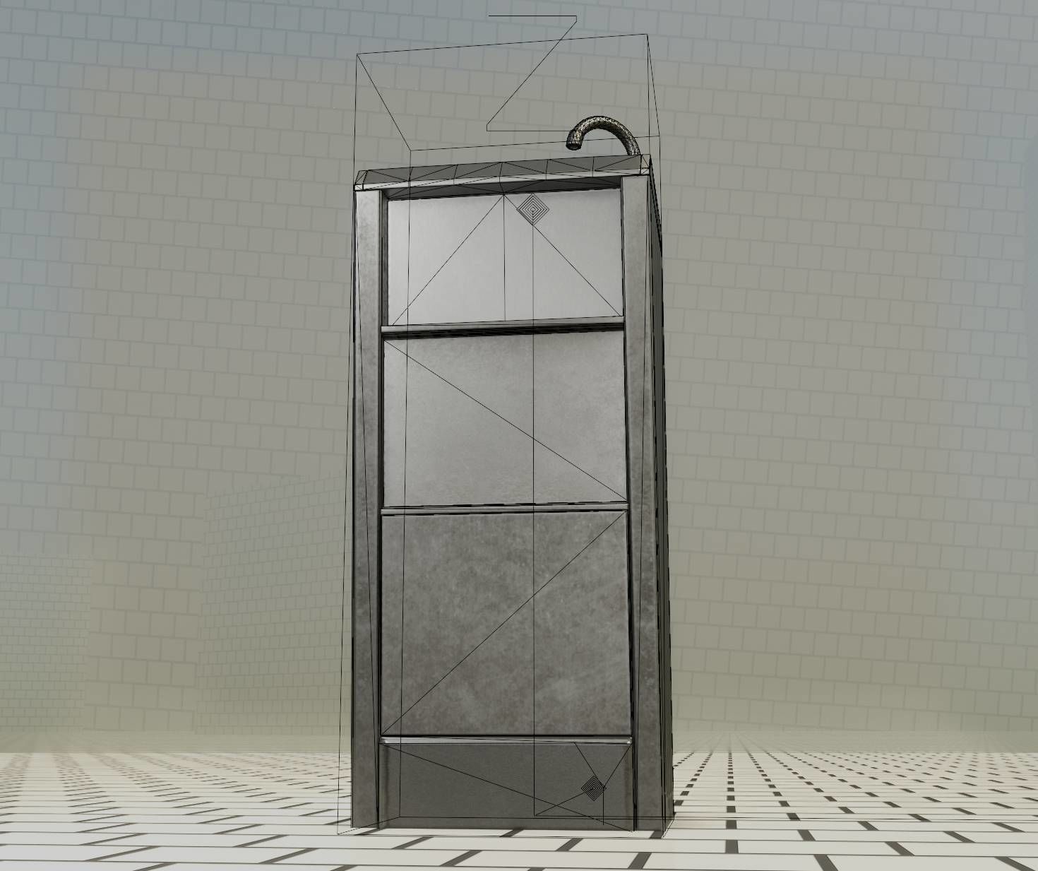 Public Metal Sink - 19 - Simple Compact Low-poly 3D model_52