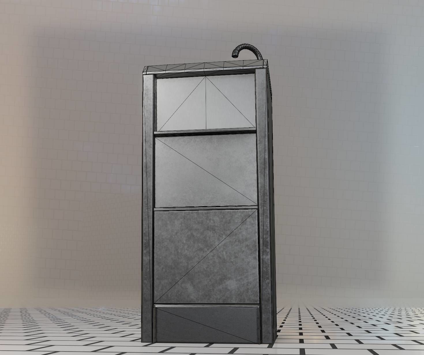 Public Metal Sink - 19 - Simple Compact Low-poly 3D model_21