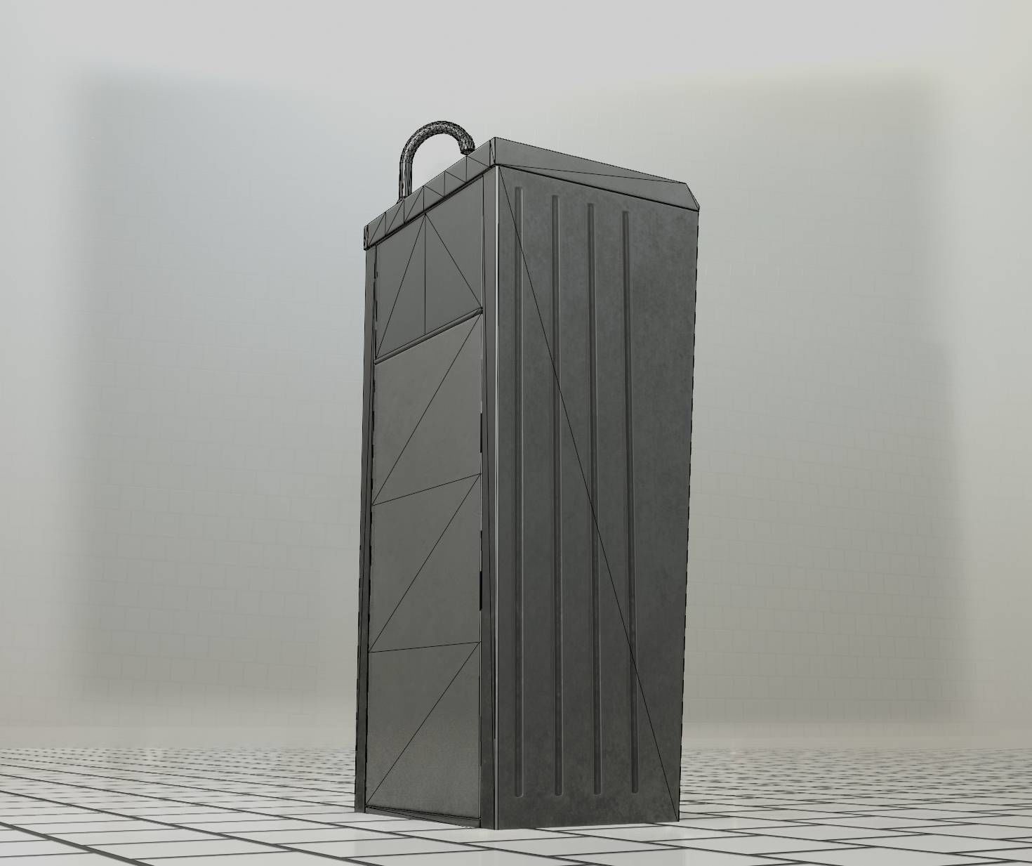 Public Metal Sink - 19 - Simple Compact Low-poly 3D model_55