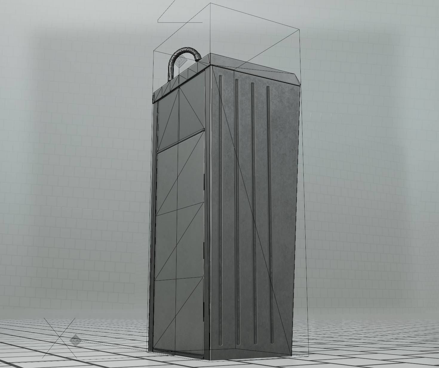 Public Metal Sink - 18 - compact Low-poly 3D model_2