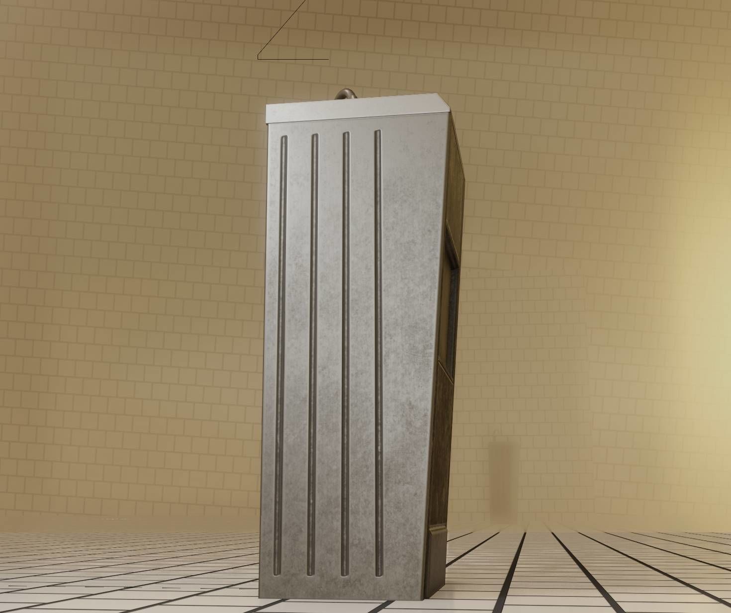 Public Metal Sink - 18 - compact Low-poly 3D model_62