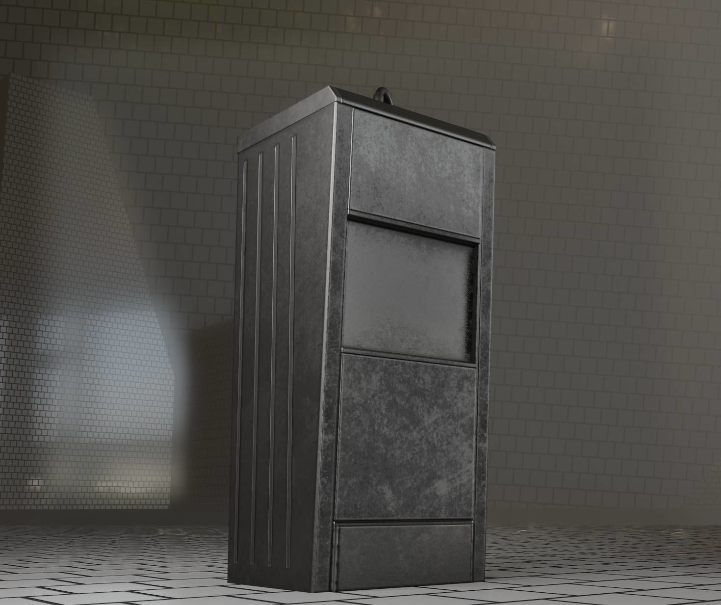 Public Metal Sink - 18 - compact Low-poly 3D model_92