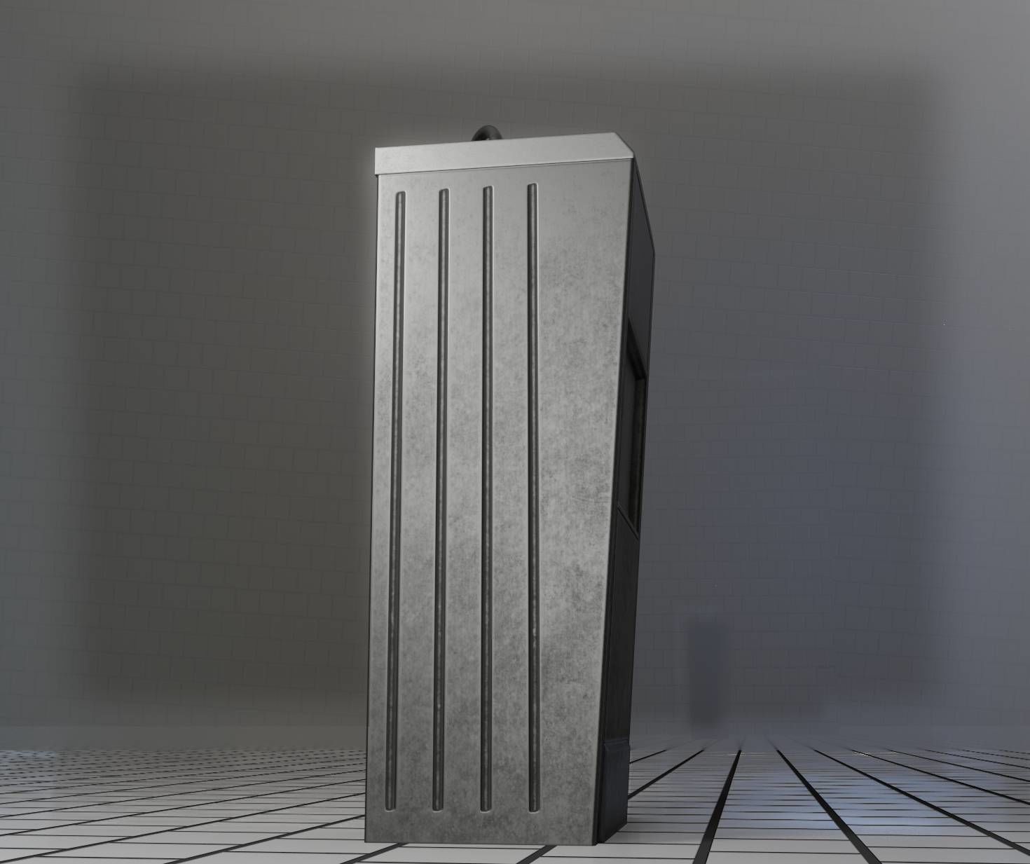 Public Metal Sink - 18 - compact Low-poly 3D model_31