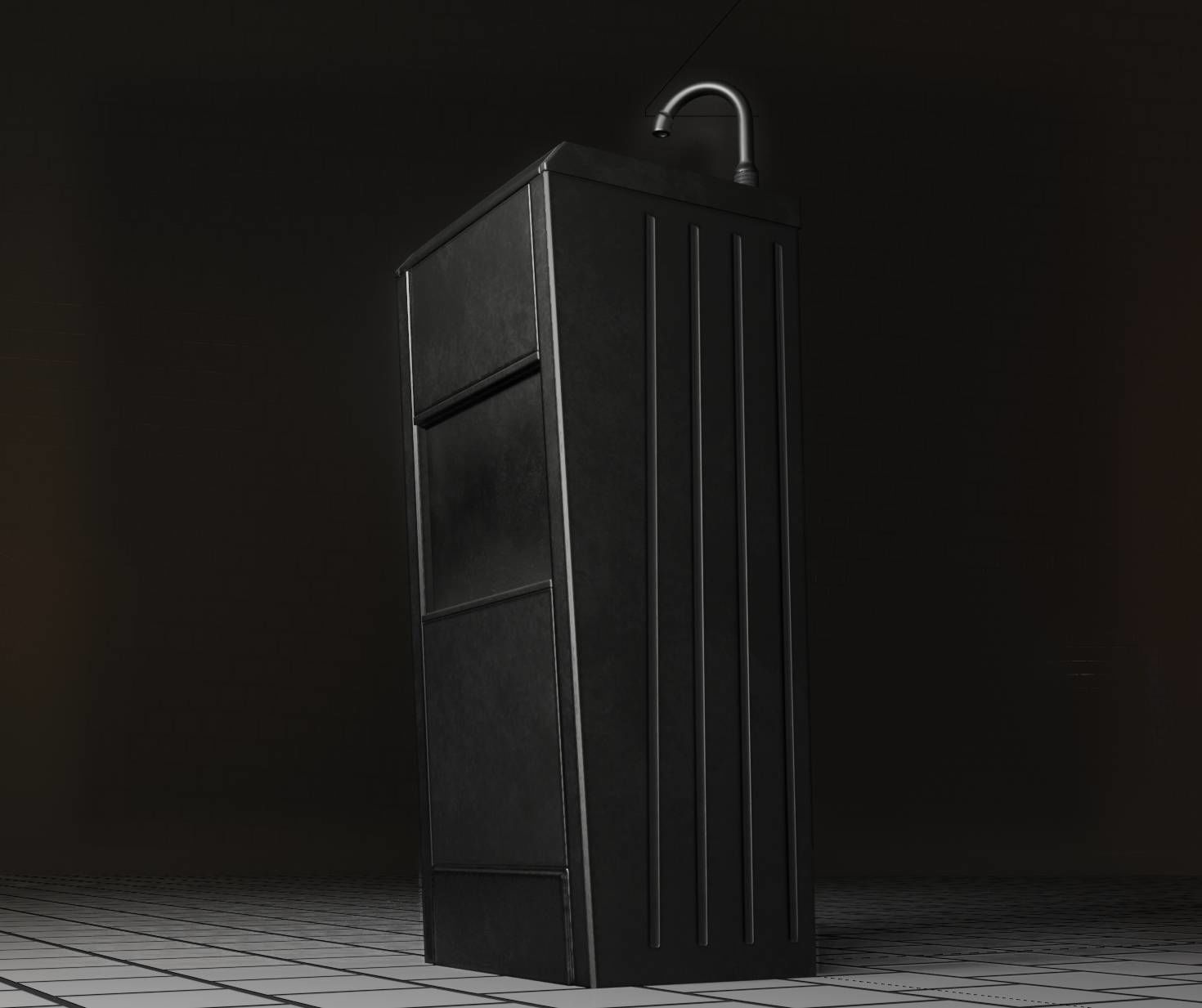 Public Metal Sink - 18 - compact Low-poly 3D model_28