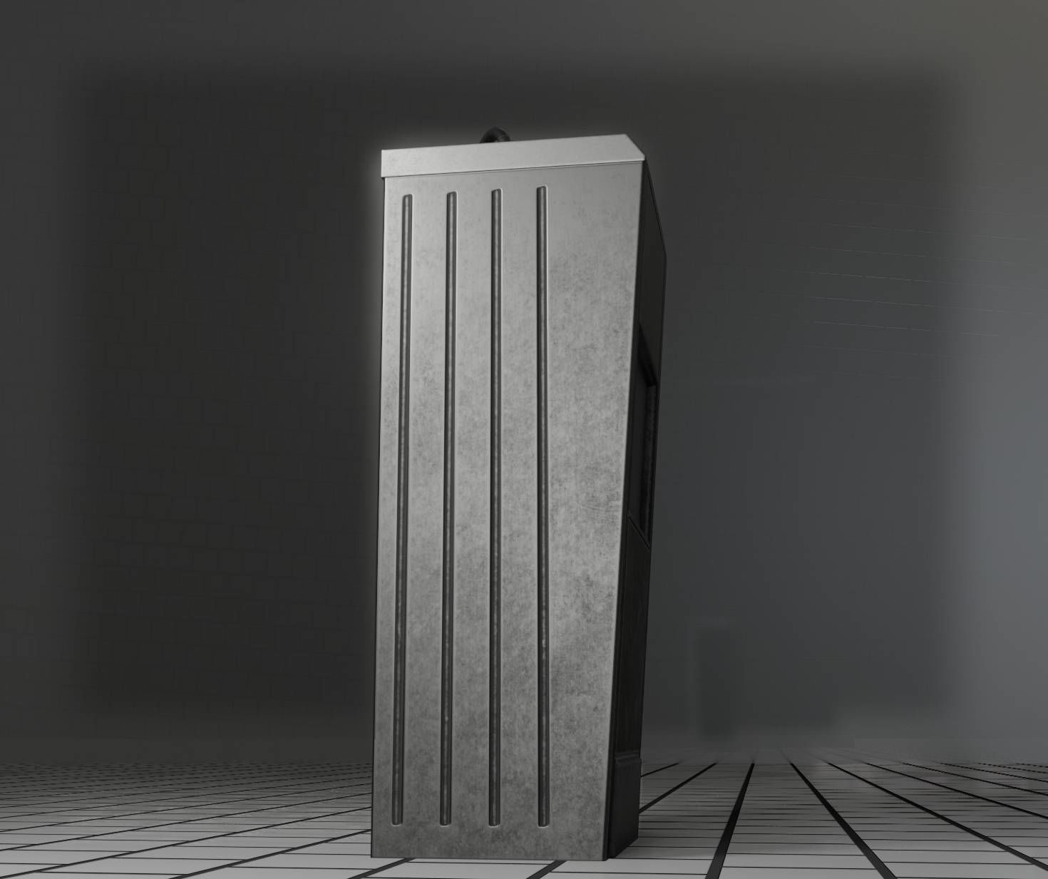 Public Metal Sink - 18 - compact Low-poly 3D model_93