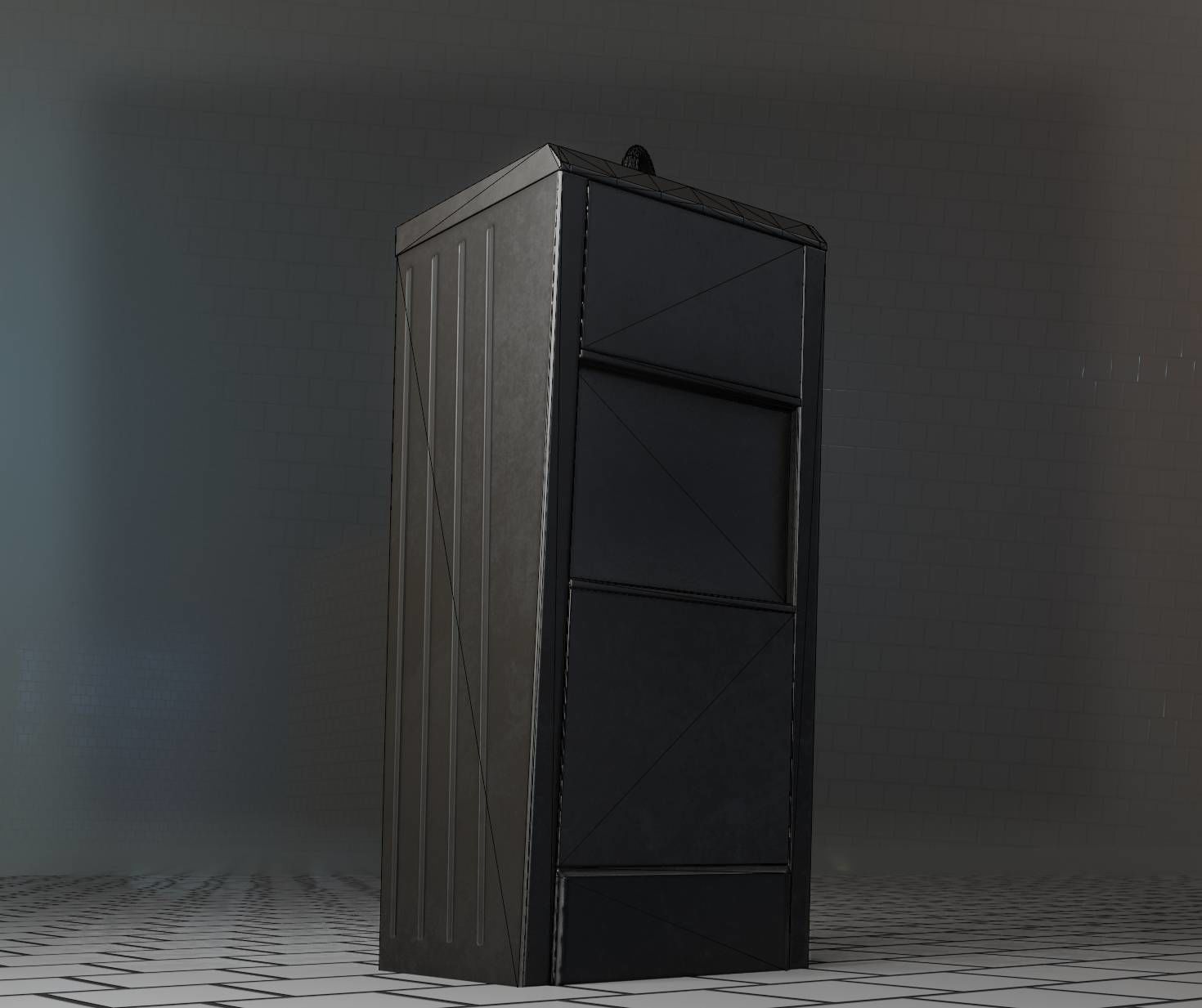 Public Metal Sink - 18 - compact Low-poly 3D model_30