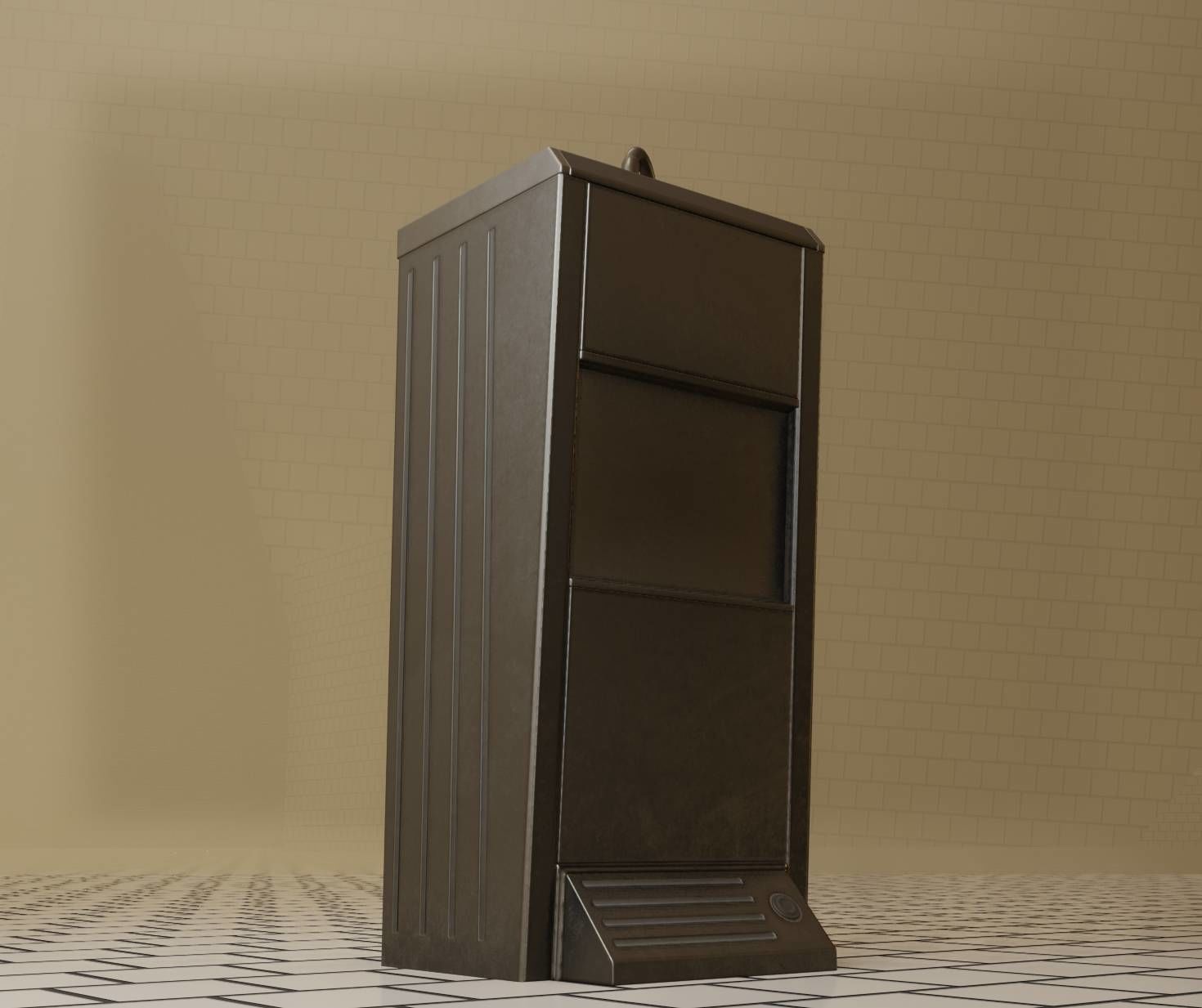 Low-Poly and PBR-Textured Public Metal Sink - 17 - Low-poly 3D model_80