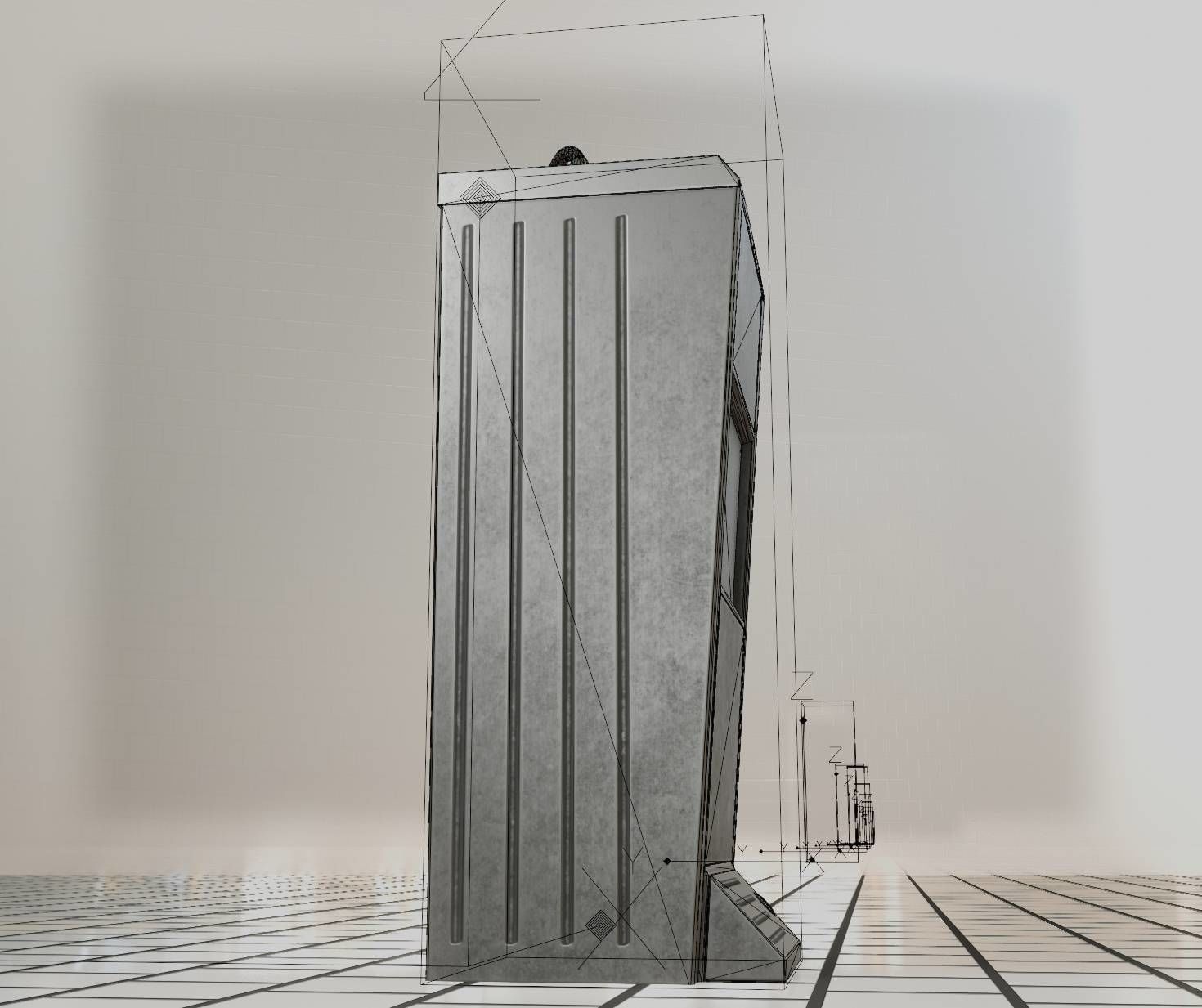 Low-Poly and PBR-Textured Public Metal Sink - 17 - Low-poly 3D model_99