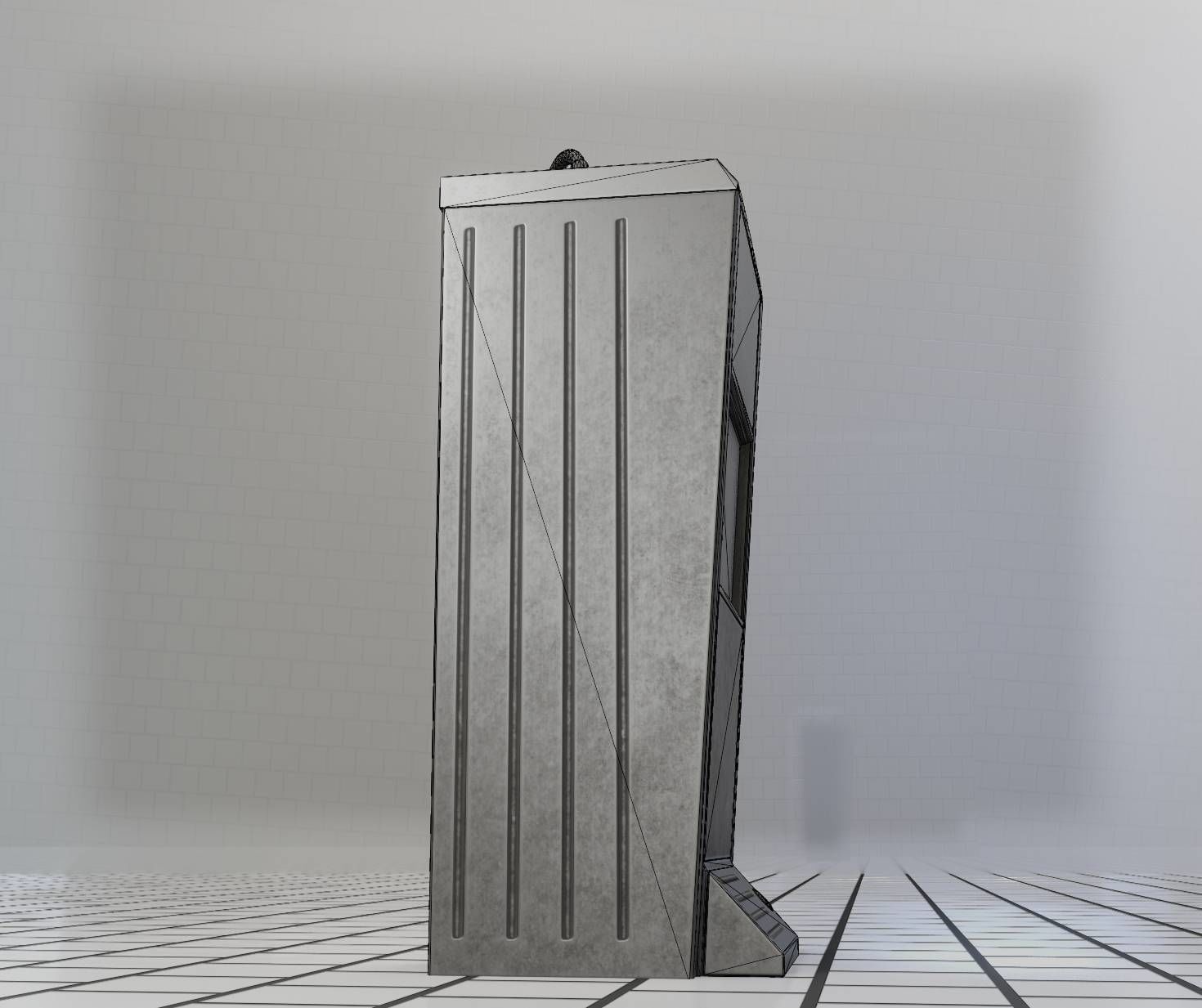 Low-Poly and PBR-Textured Public Metal Sink - 17 - Low-poly 3D model_56