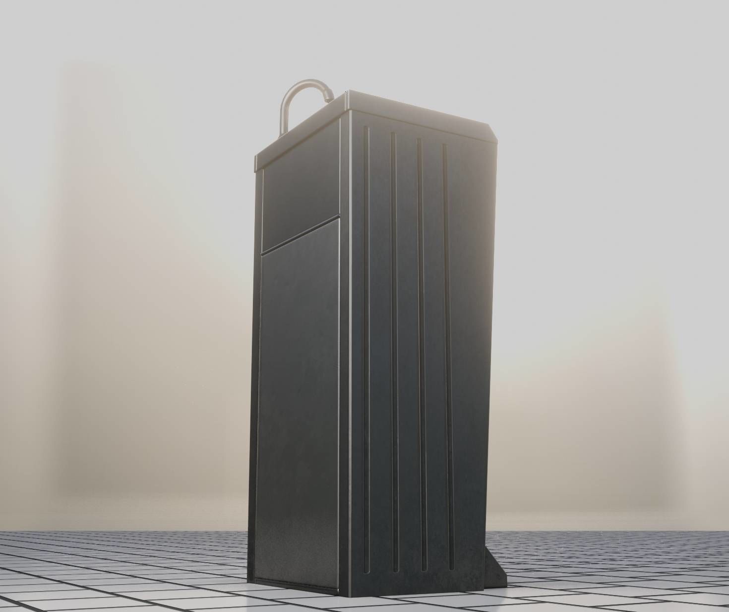 Low-Poly and PBR-Textured Public Metal Sink - 17 - Low-poly 3D model_82