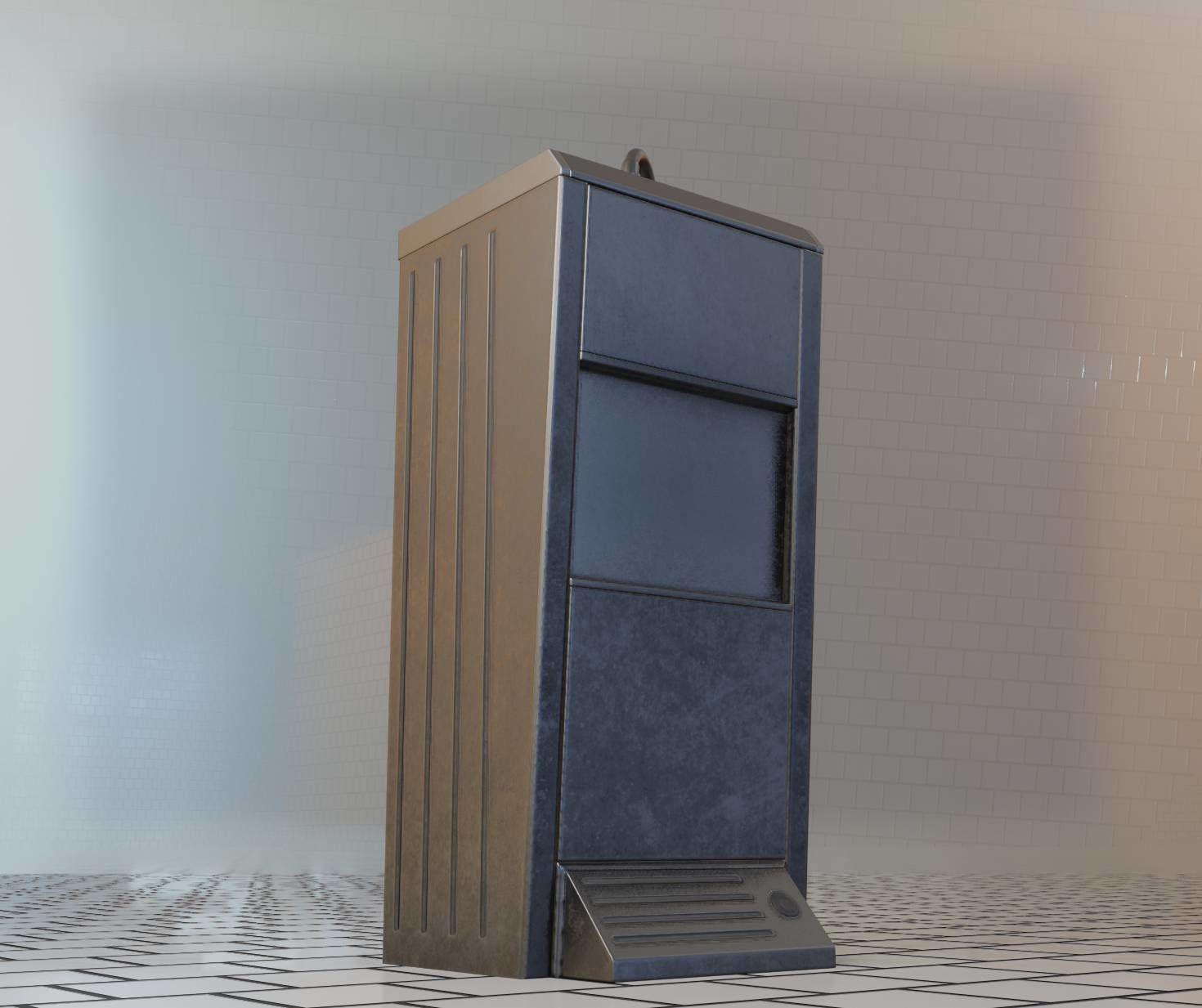 Low-Poly and PBR-Textured Public Metal Sink - 17 - Low-poly 3D model_55