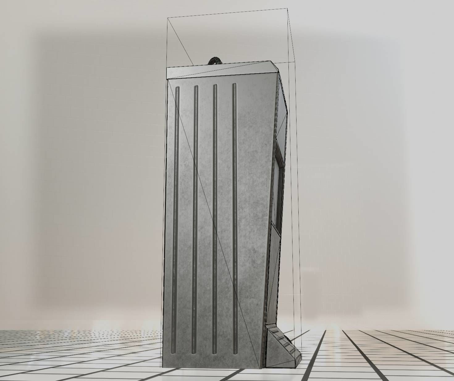 Low-Poly and PBR-Textured Public Metal Sink - 17 - Low-poly 3D model_30