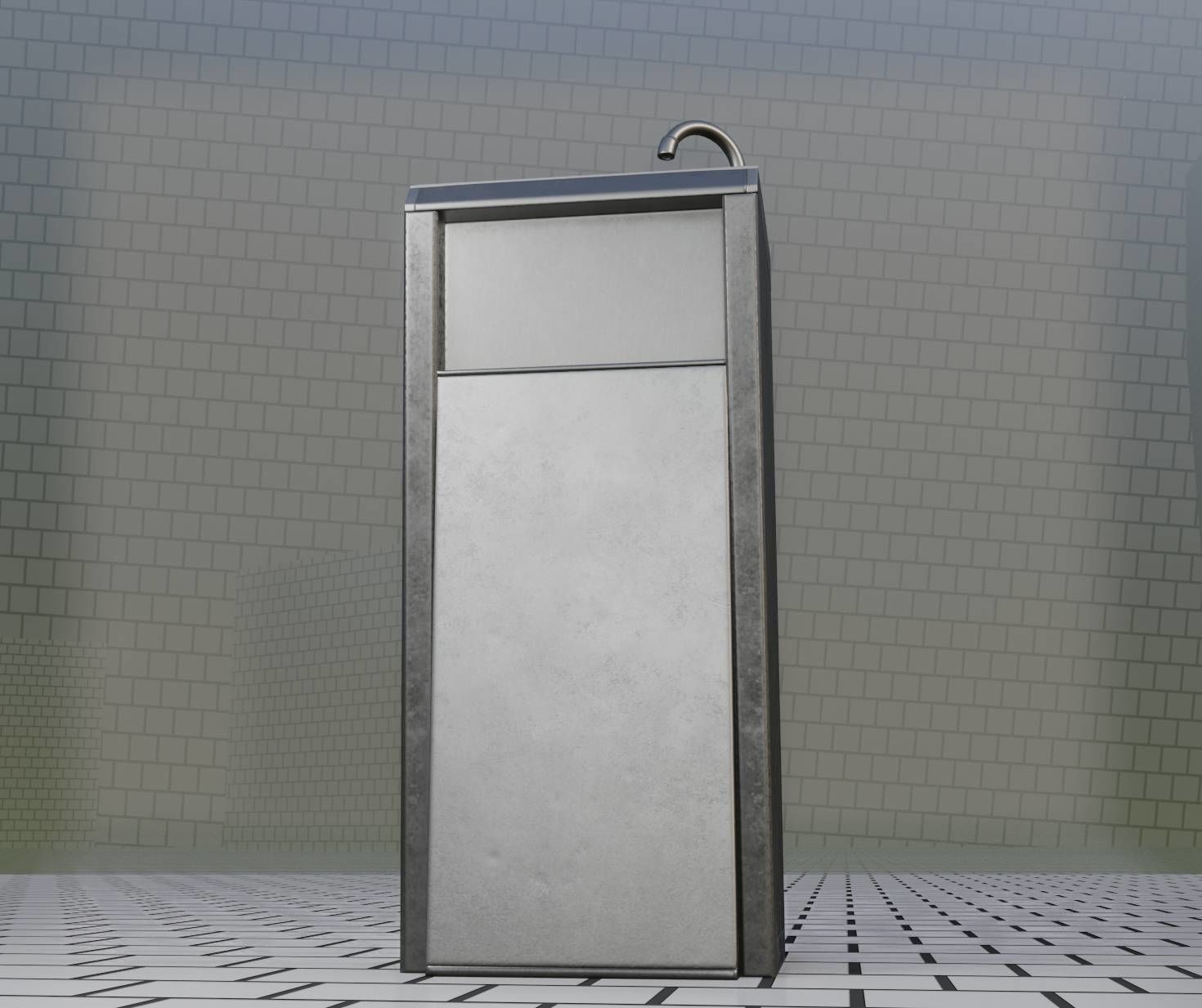 Public Metal Sink - 15 - Simple Compact Low-poly 3D model_56