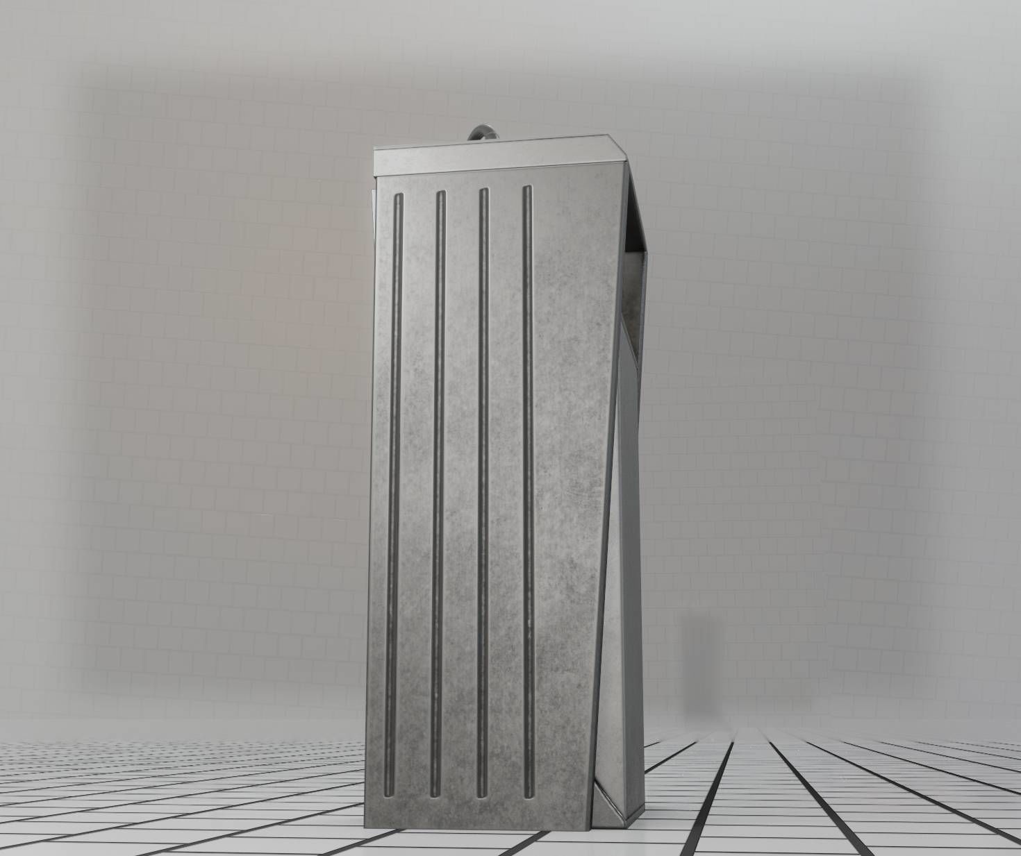 Public Metal Sink - 15 - Simple Compact Low-poly 3D model_89