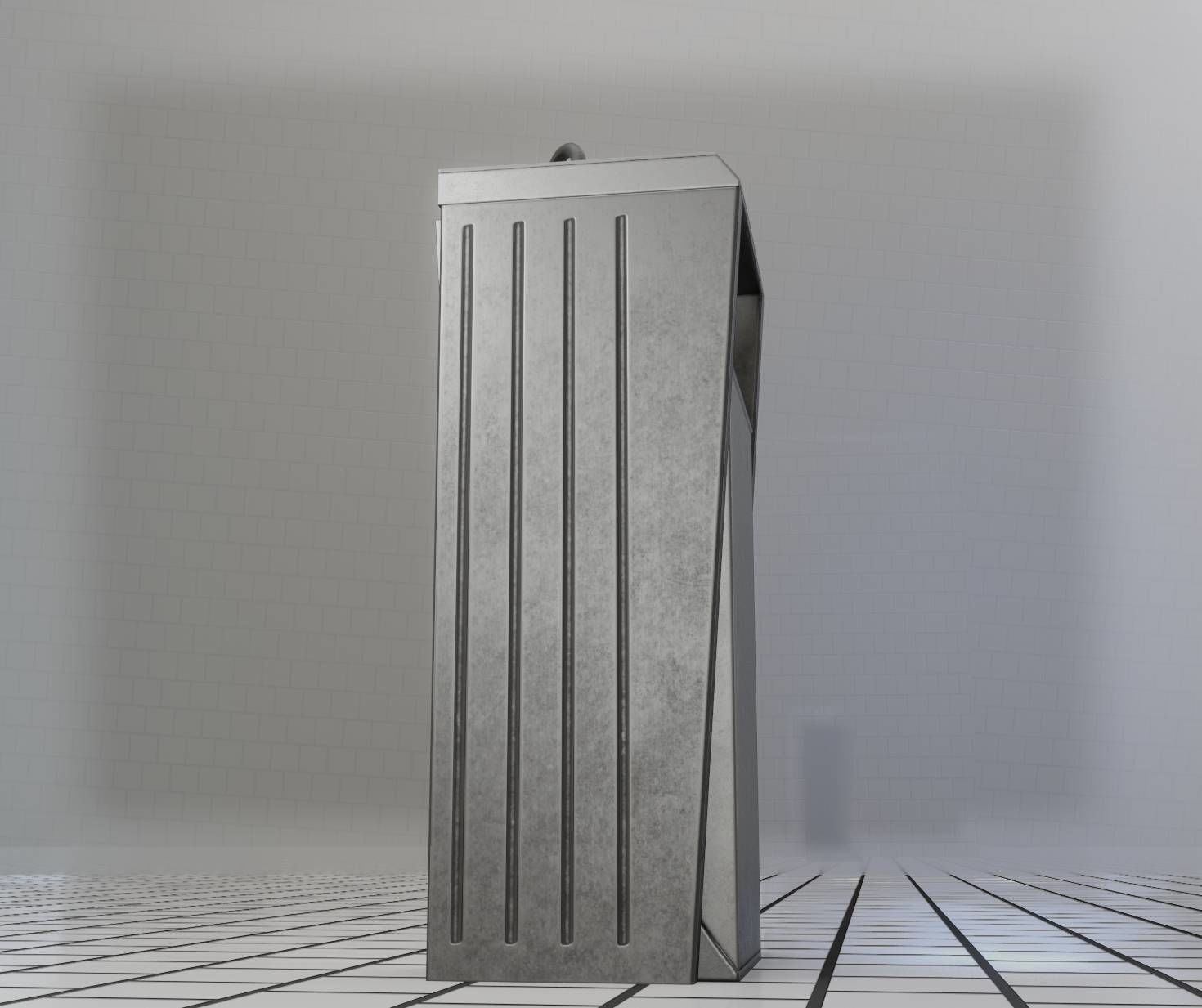 Public Metal Sink - 15 - Simple Compact Low-poly 3D model_28