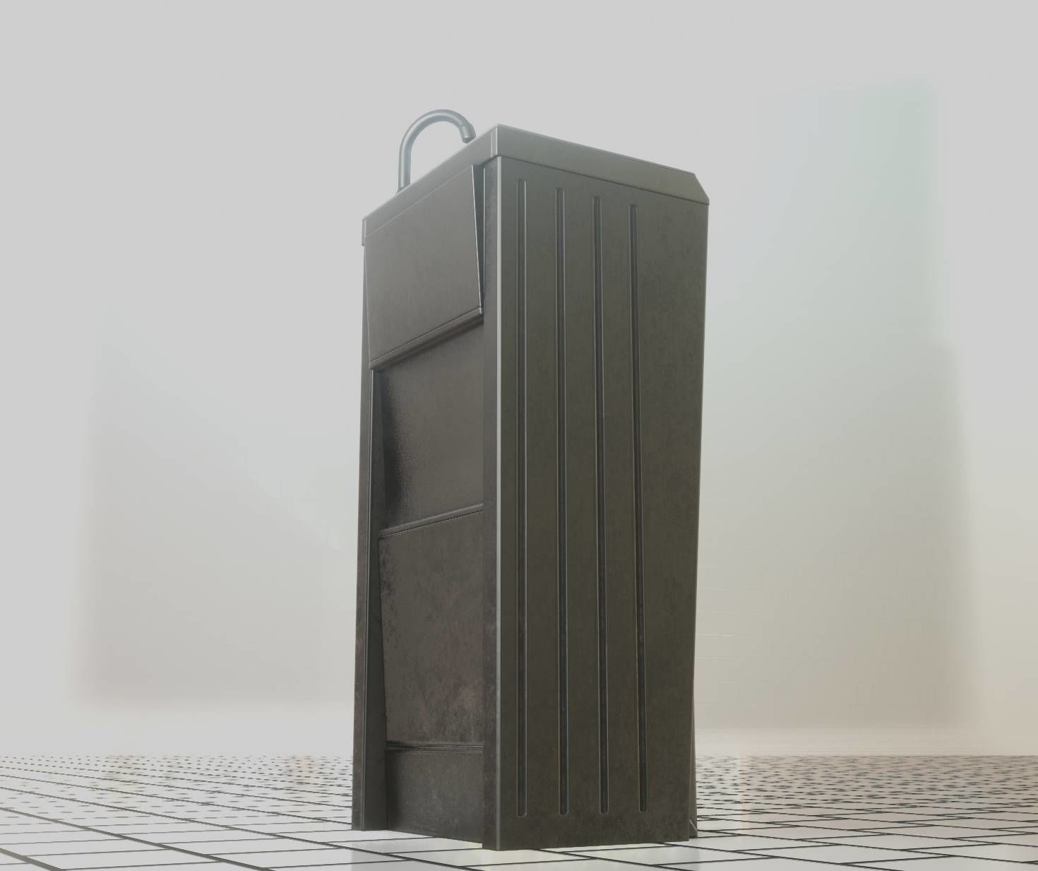 Public Metal Sink - 15 - Simple Compact Low-poly 3D model_59